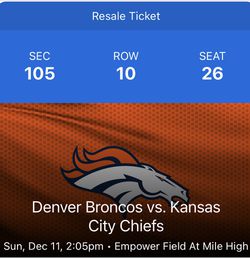 Broncos Tickets ROW 10 Thumbnail
