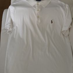 Polo Ralph Lauren White Custom Slim Fit Polo Shirt Men’s Medium