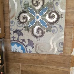 Silver/blue/sage And Black Wall Hanging