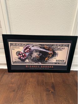 Michael Godard “$100 Bill with Dice” Framed Art Print
