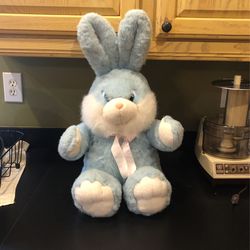 Vintage, Large, Blue, Stuffed Plush Rabbit