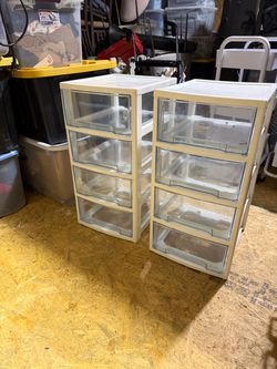 Plastic 4-Drawer Storage Units – Set of 2