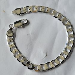 8" 5mm Cuban Link Bracelet .925 Sterling Silver 