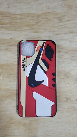 Air Jordan1 Shoe Case For iPhone 11 Pro Max Protective Silicone Case Color Red/White