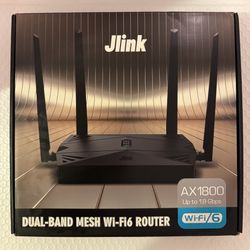Jlink AX1800 Dual Band Mesh Wi-Fi 6 Wireless Router , Open Box .