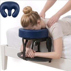 Massage Headrest for Bed, 18" Adjustable Foldable Premium Spa Face Cradle
Premium Leather Face Down Massage Pillow, Tool-free Setup Massage Head Holde