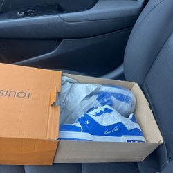 Blue Louis Vuitton Trainer Sneakers $150