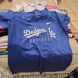 Womens Dodgers Nike Short sleeve V Neck T Shirt