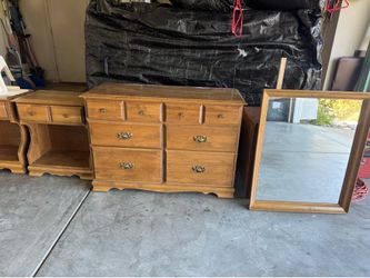 Nightstand and dresser with mirror