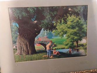 Vintage Mid-Century "The Swimming Hole" Framed Print by Paul 1899–1986