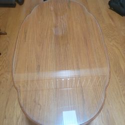 Cherry Oak Coffee Table W Protective GLASS