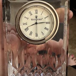 Waterford Ireland Crystal Lismore De Clock Paperweight - 4" x 3"