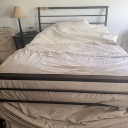 Queen Mattress & Metal Headboard & Frame