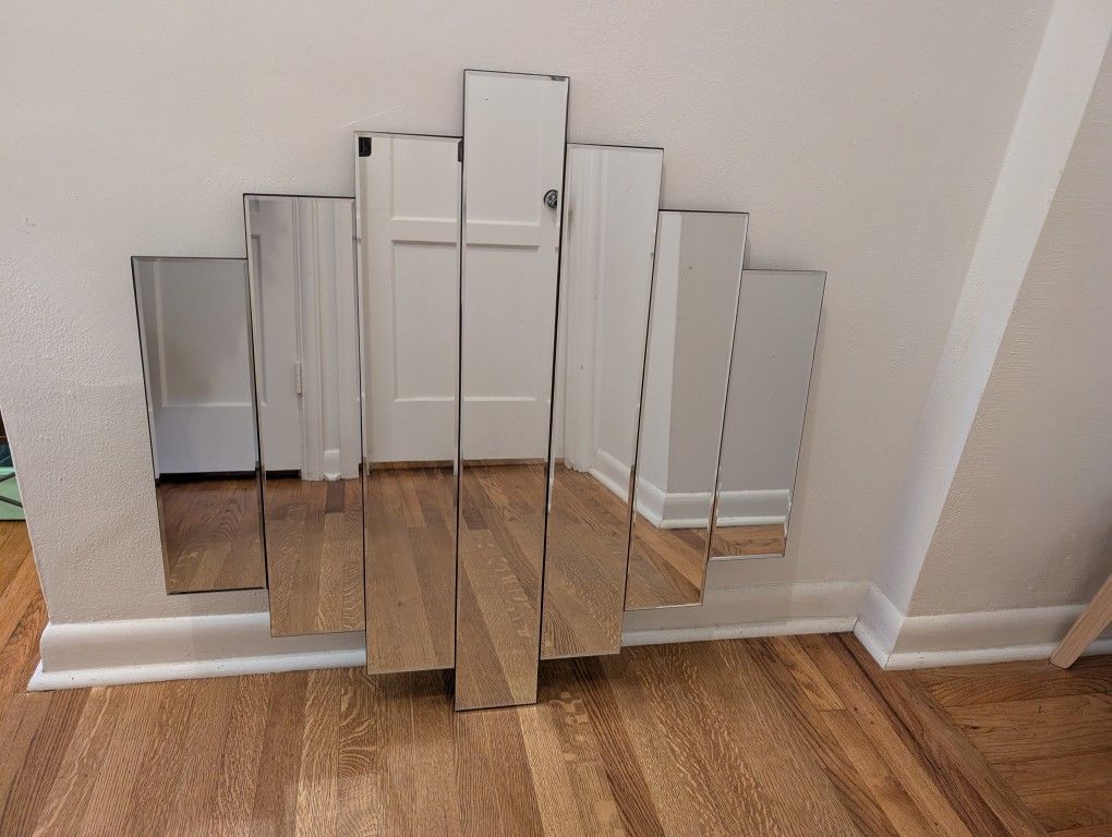 80's Style Art Deco Beveled Mirror