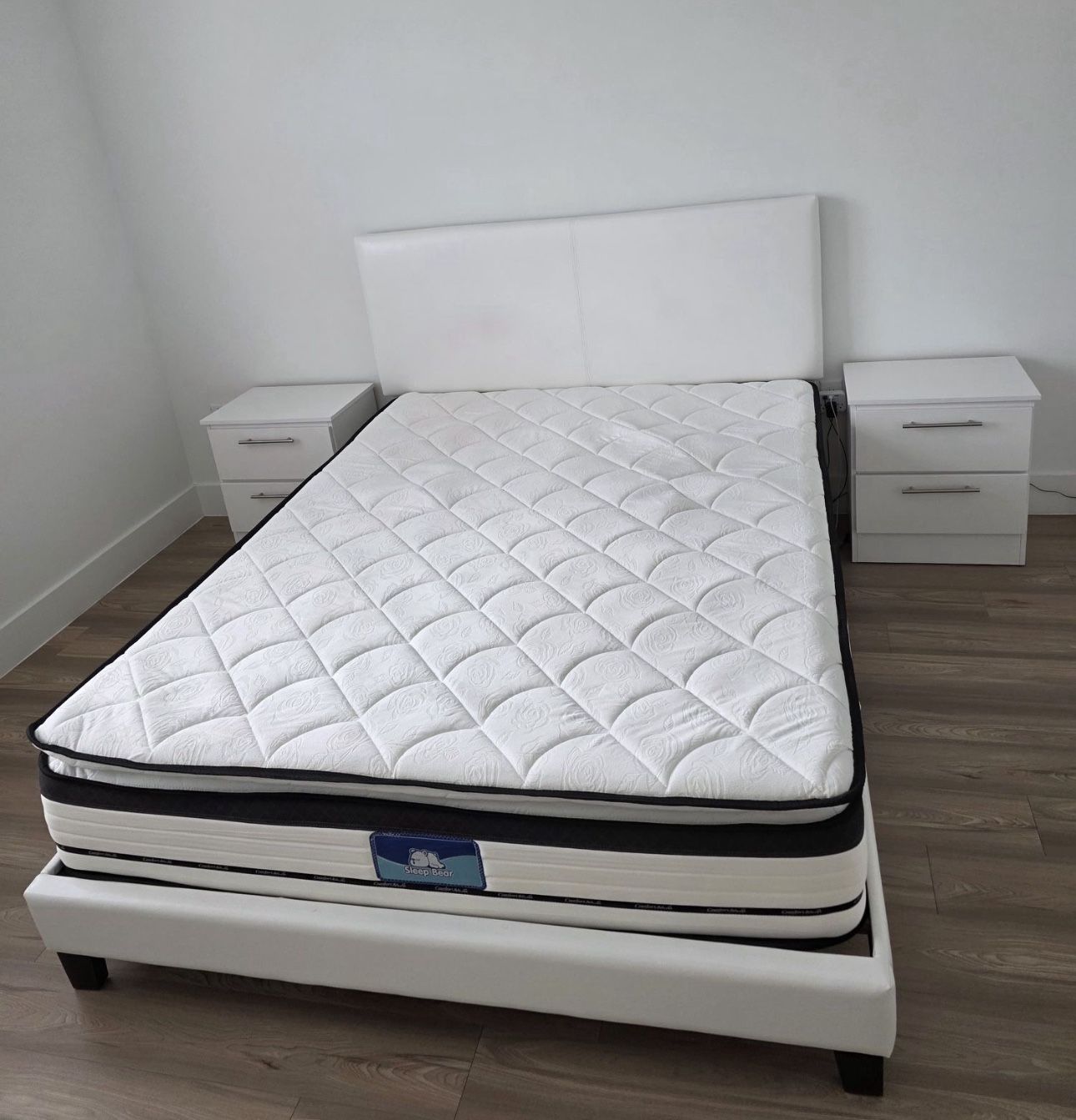 Brand New Bed Frame With Mattress And Nightstands 