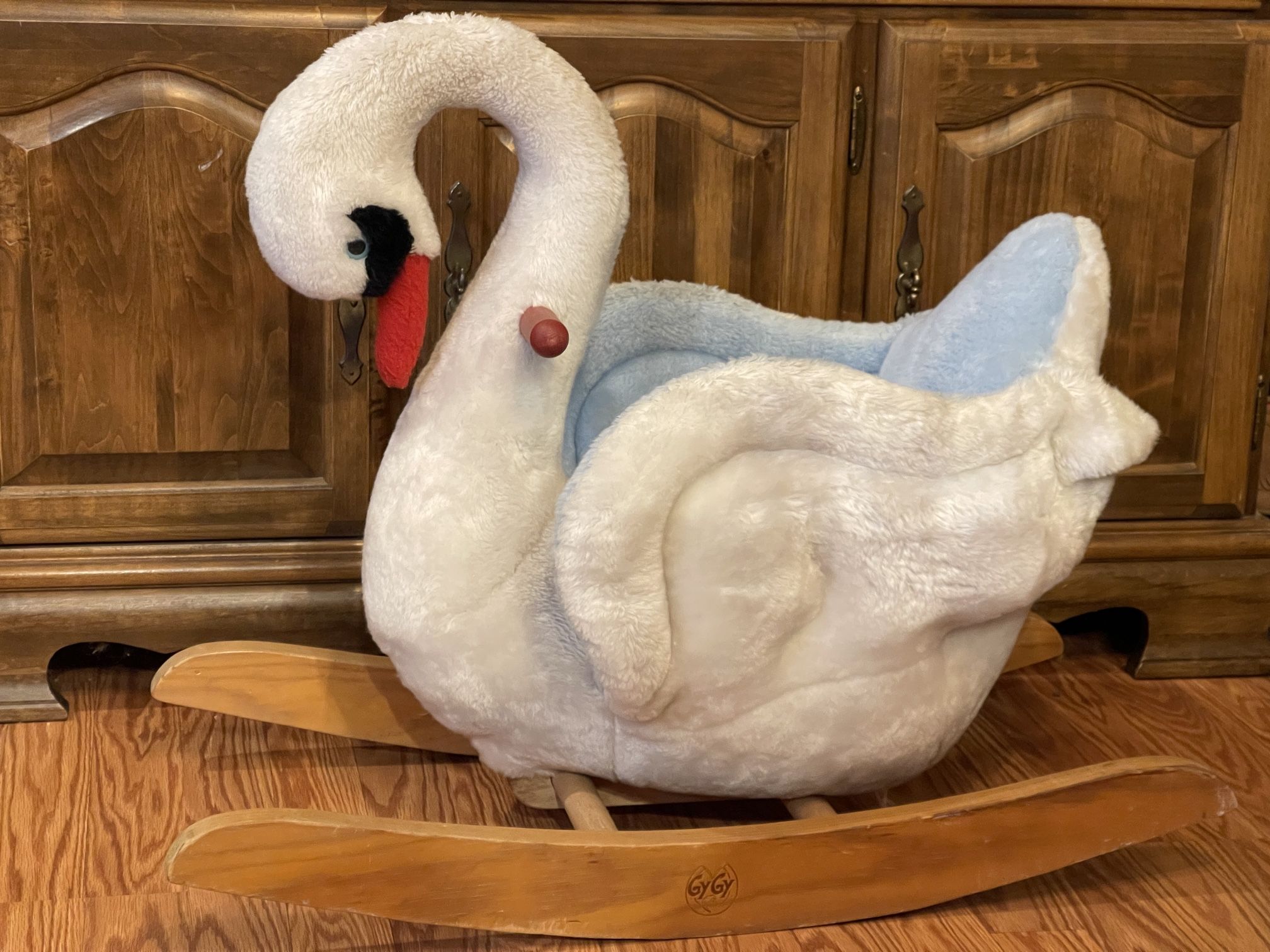 Rare Vintage Grelety GyGy Rocking Swan