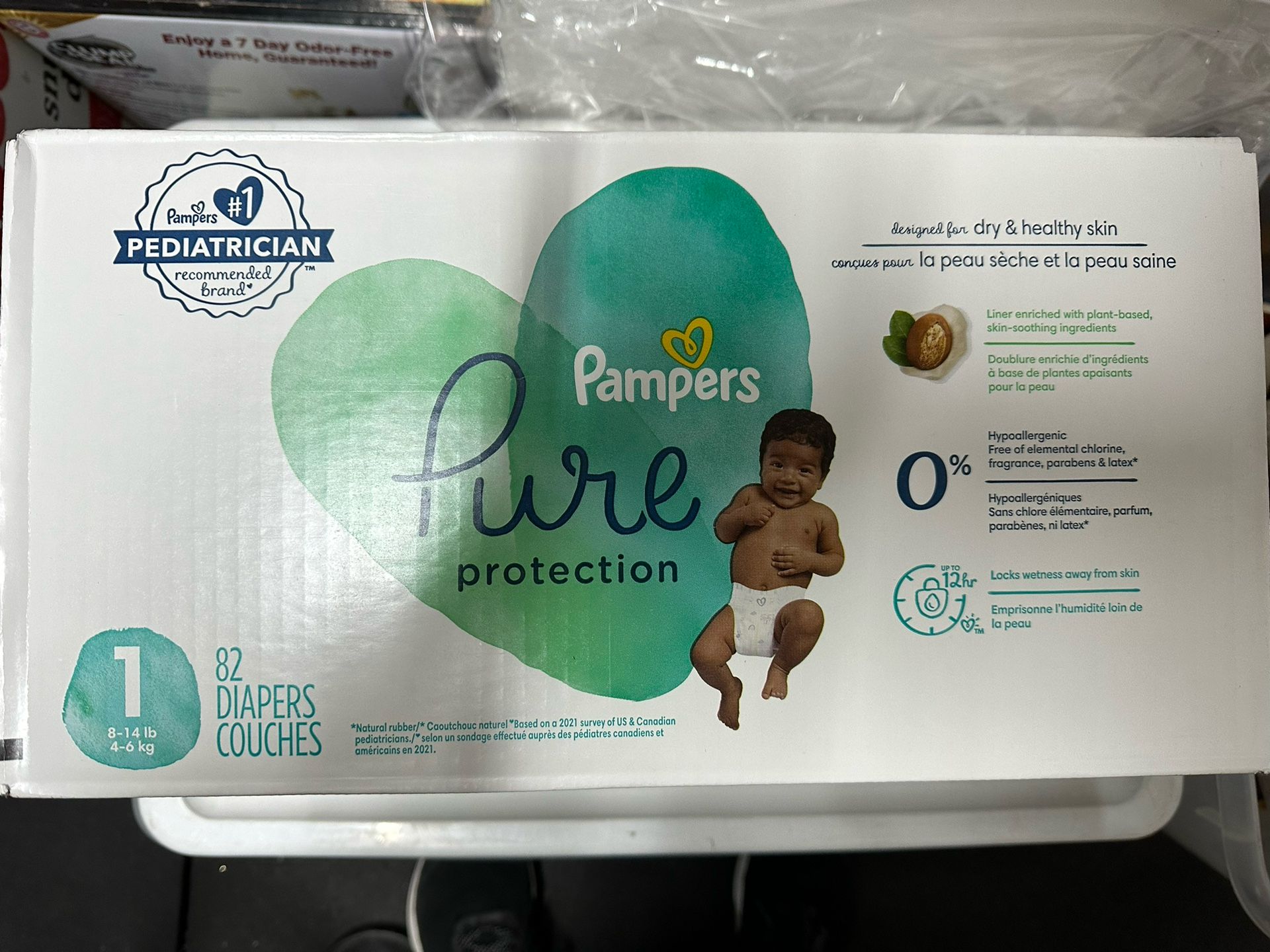 👶Pampers Pure Size 1/ 82 Diapers NEW