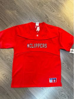 Vintage Champion LA Clippers Shooting Shirt Signed NBA Warm Up Jersey Size M