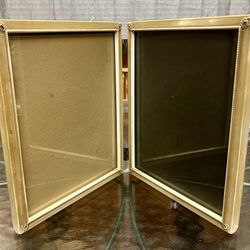 Vintage Bifold  Or Double-Hinged Picture Frame With Velvet -Style Burgundy Backing