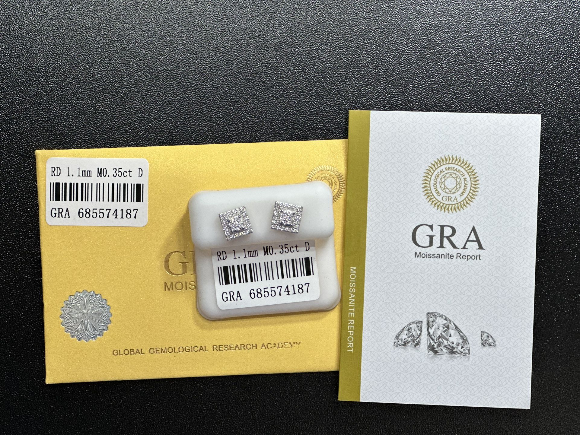 Moissanite Earrings. 925 Sterling Silver, Unisex