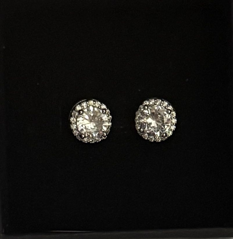 Zirconia Silver Stud Earrings