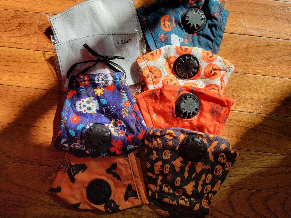 Halloween Fall Cloth Face Masks With Pm2.5 Carbon Filters
