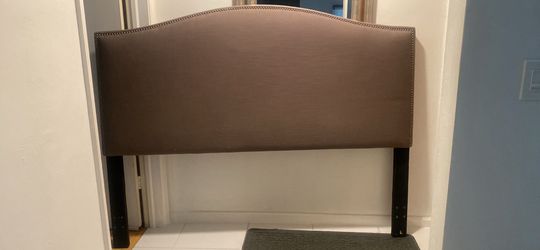Greyish linen  like king size headboard