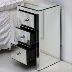 Mirrored Night Stand Set Of 2 BRAND NEW IN BOX 