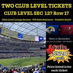 Rams vs Bucs - CLUB LEVEL SEATS 