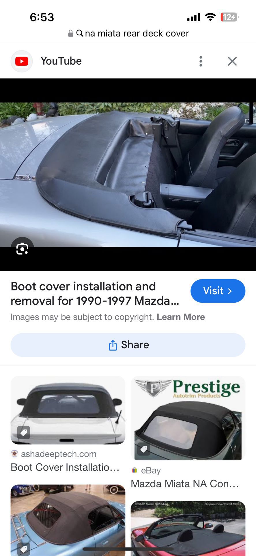 Mazda Miata Rear Deck Cover 