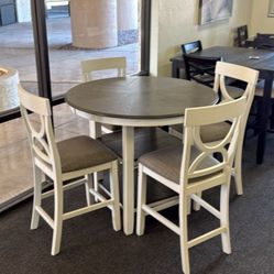 Farmhouse Dining Table Set With 4 Chairs
