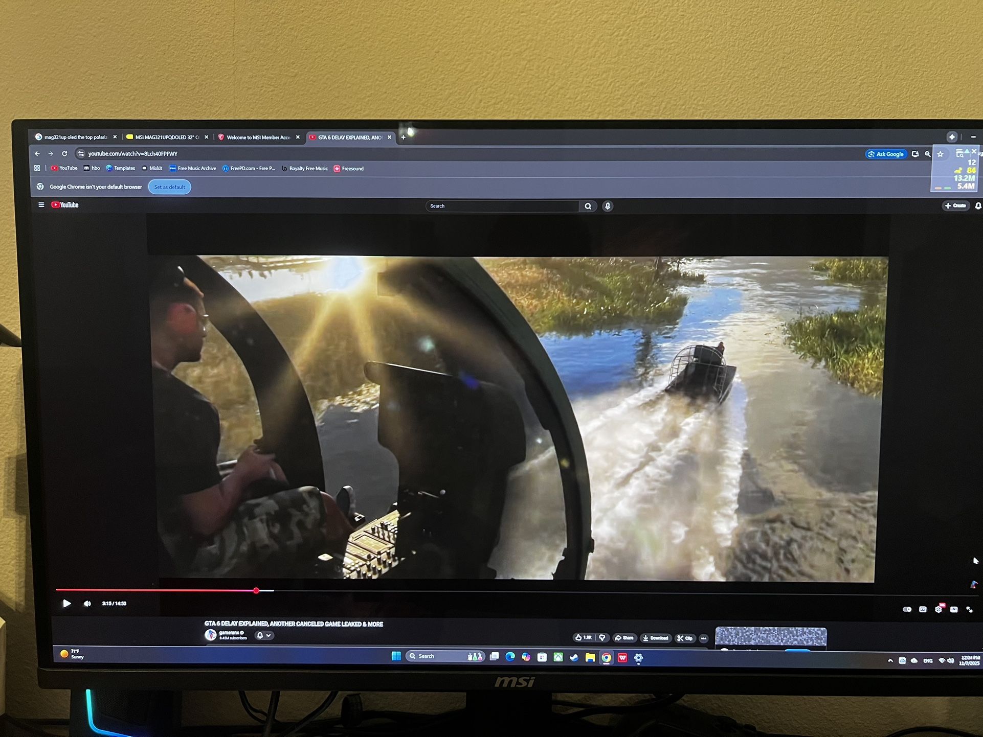 MSI MAG321UP 32’’ OLED Gaming Monitor HDR400 (DisplayPort, HDMI, USB-C)