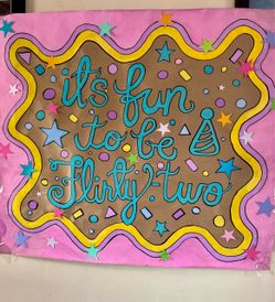 Whimsy Happy Birthday Sign - hand painted