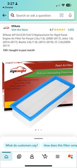 2015 VW Jetta Air Filter