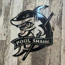 Billiard Room Pool Shark Black Sign