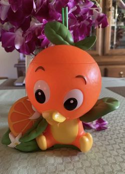 Disney Flower And Garden Festival Orange Bird Cup With Straw 