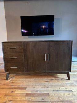 Mid-Century Modern Dark Wood Sideboard