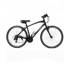 18" RETROSPEC BARRON 7 SPEED MATTE BLACK 7 SPEED COMFORT FITNESS HYBRID BIKE
