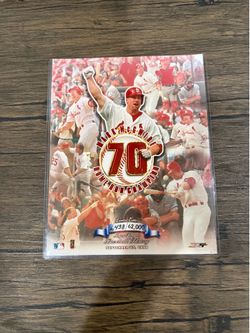 Mark McGwire 70th Home Rub Limited Edition Numbered 4438/6200 Photo Cardinals MLB Baseball