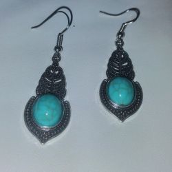 Silver Plated Turquoise Earrings