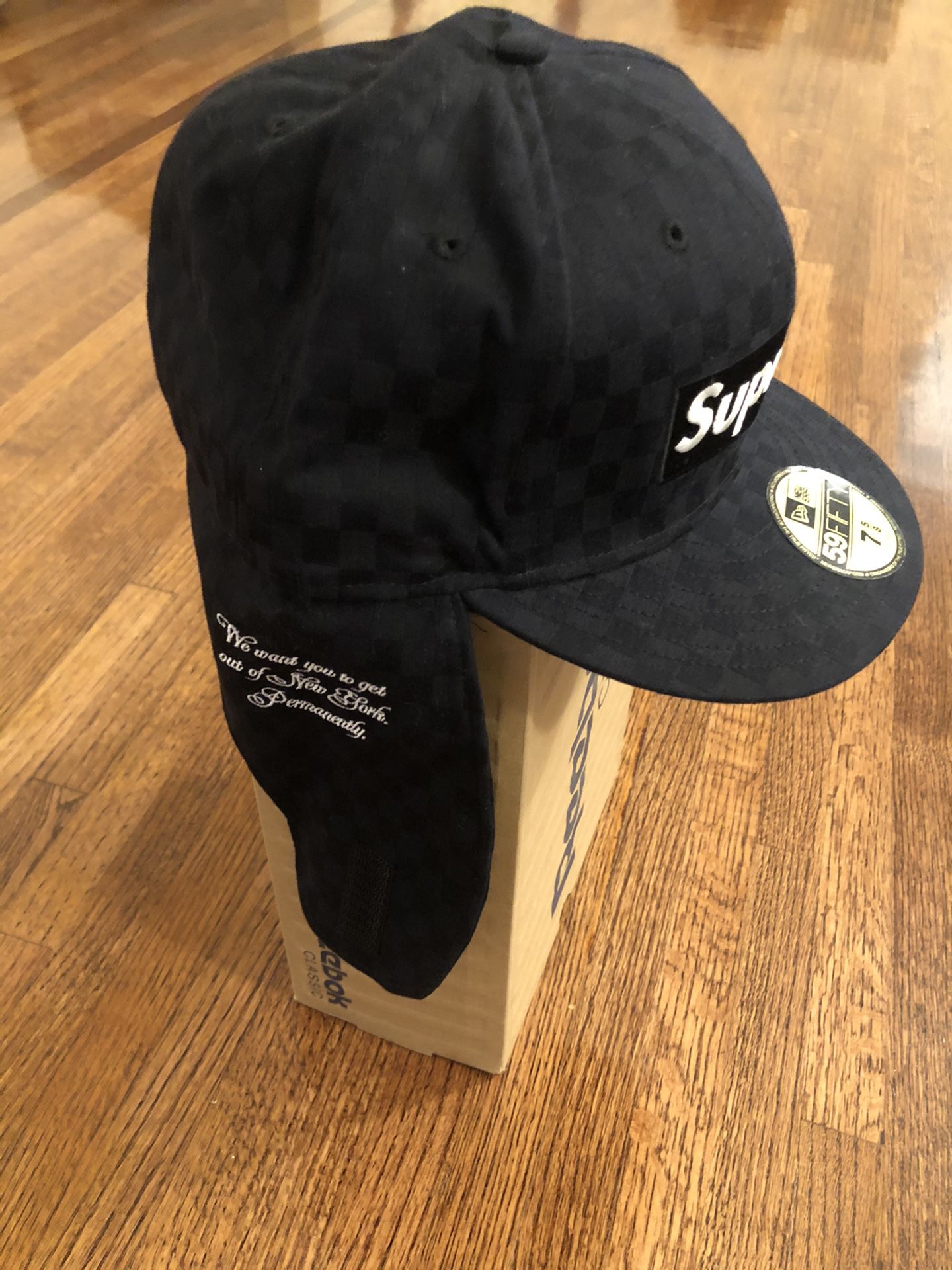 2008 SUPREME NEW ERA HAT 7 1/2 BLACK CHECKERED EAR FLAP for Sale in  Hollywood, CA - OfferUp