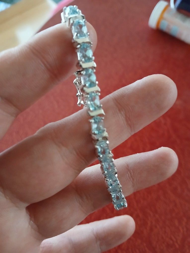 Blue Topaz Tennis Bracelet