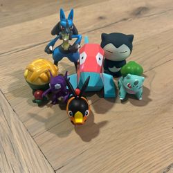 Set of seven plastic Pokémon action figures