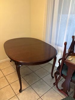 Wood dining room table set