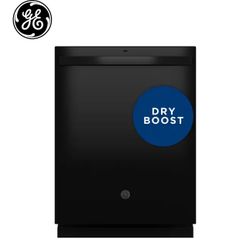 GE Dry Boost 24-in Top Control Built-In Dishwasher (Black) ENERGY STAR, 52-dBA quiet Sound Level