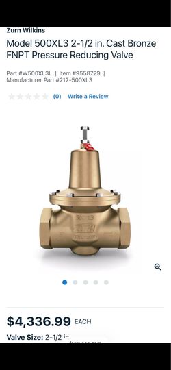 Water pressure reducing valve