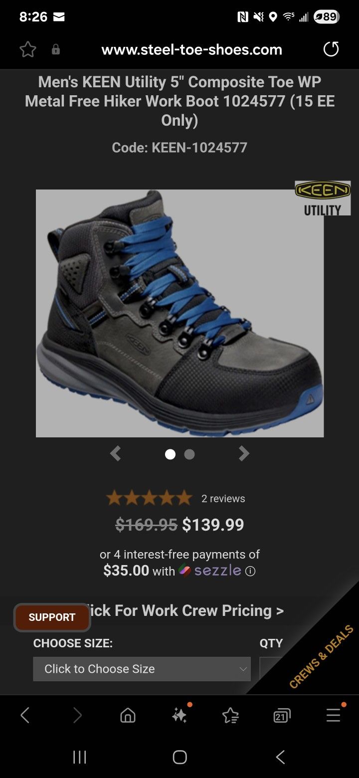 Keen Red Hook Work Boots 10.5EE