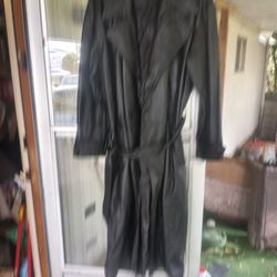 Vintage Wilson's Leather Trench Coat Size Medium