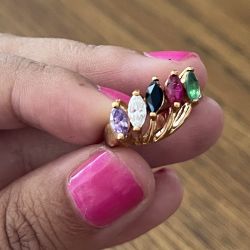 14k Gold Family + Mothers ring birthstone