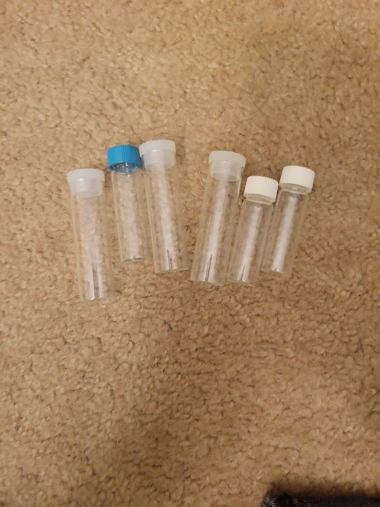 6 Various Glass Vials